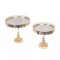 2 pcs 12" and 10" Gold Round Metal Cake Stand Mirror Top Wedding Decorations